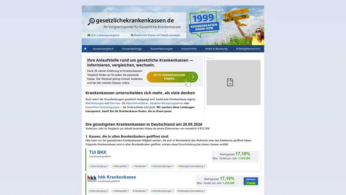 Gesetzlichekrankenkassen.de Vorschau