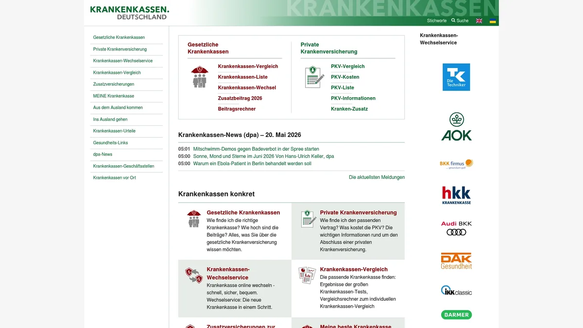 Krankenkassen.de Vorschau