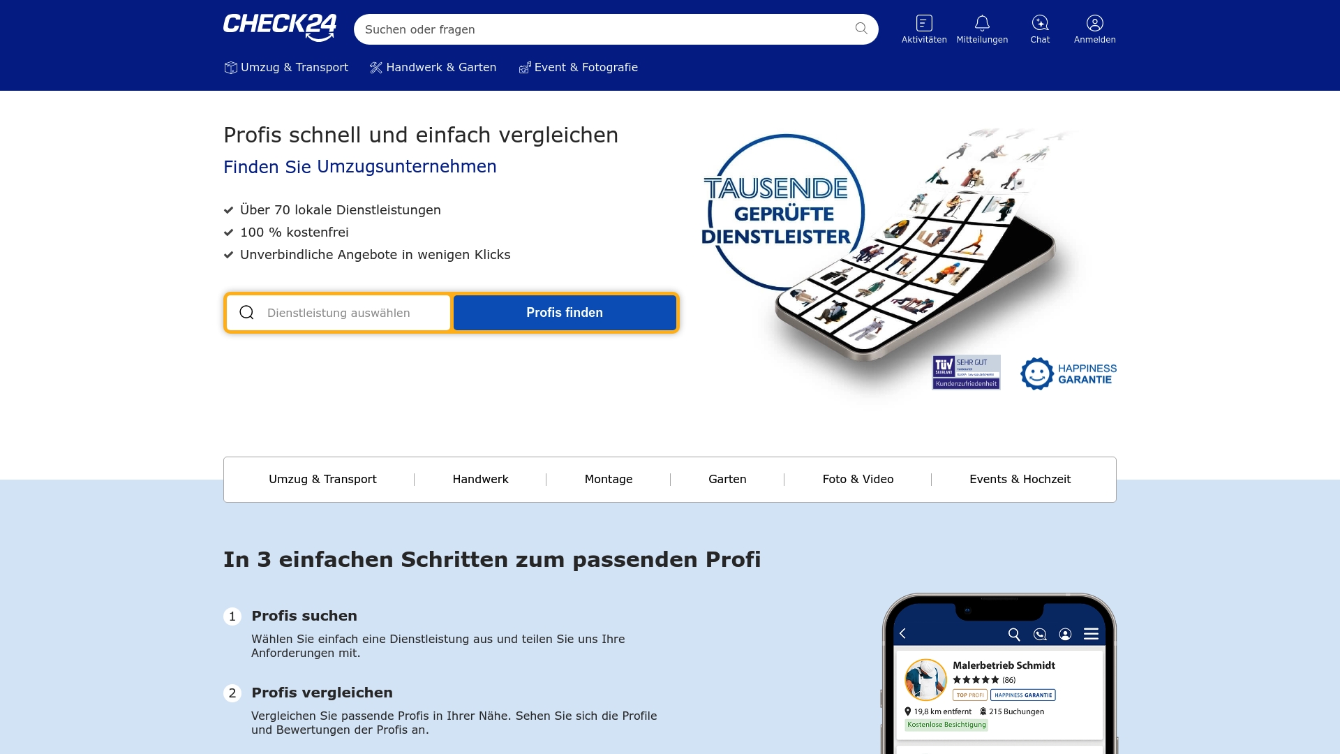 CHECK24 Profis Screenshot