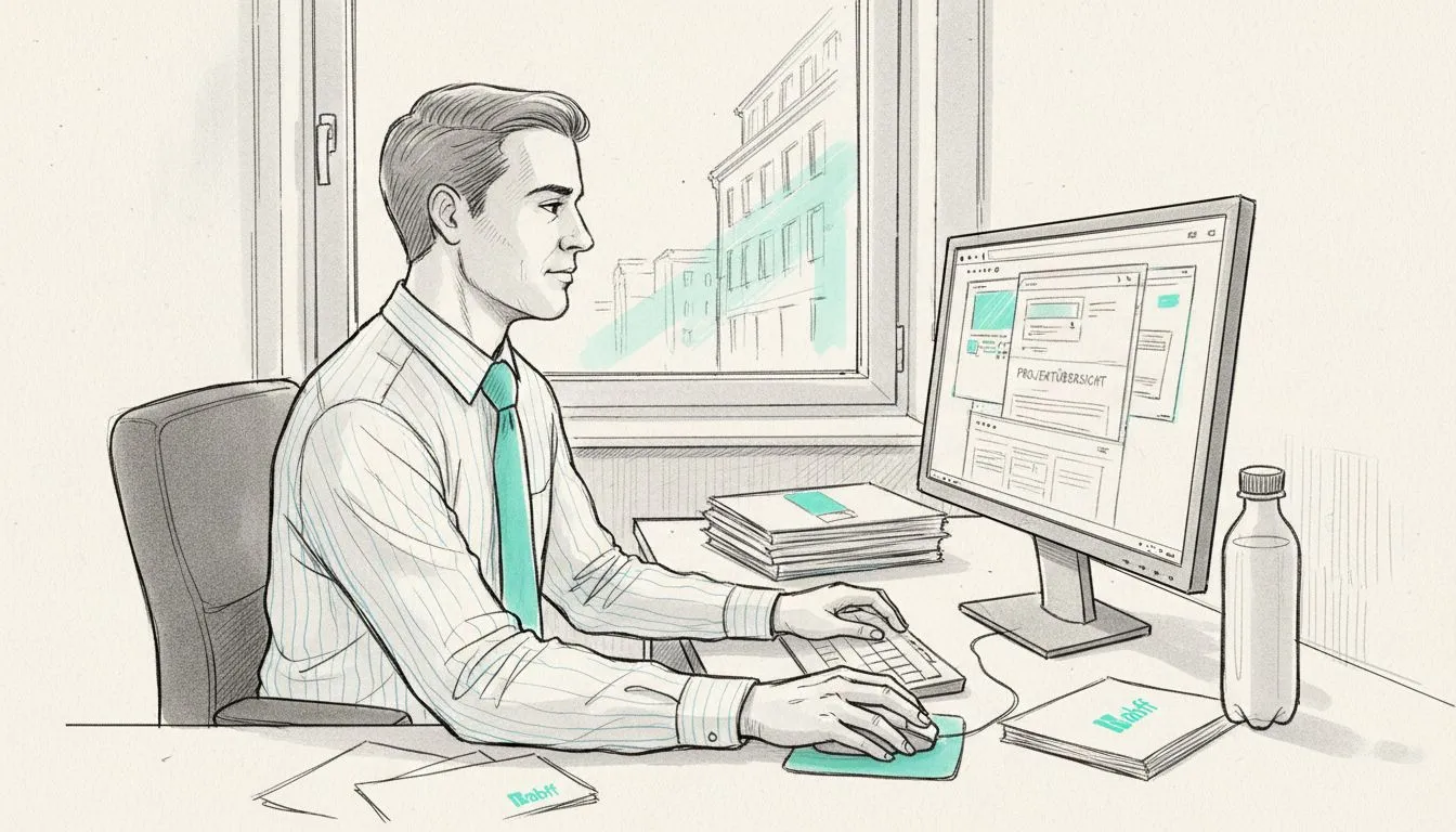 An employee checks various tariff options directly at their workplace