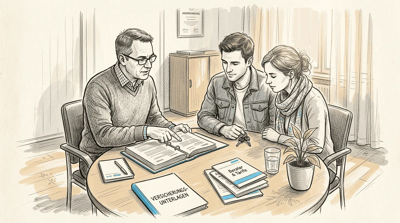 Insurance advisor in consultation with customer