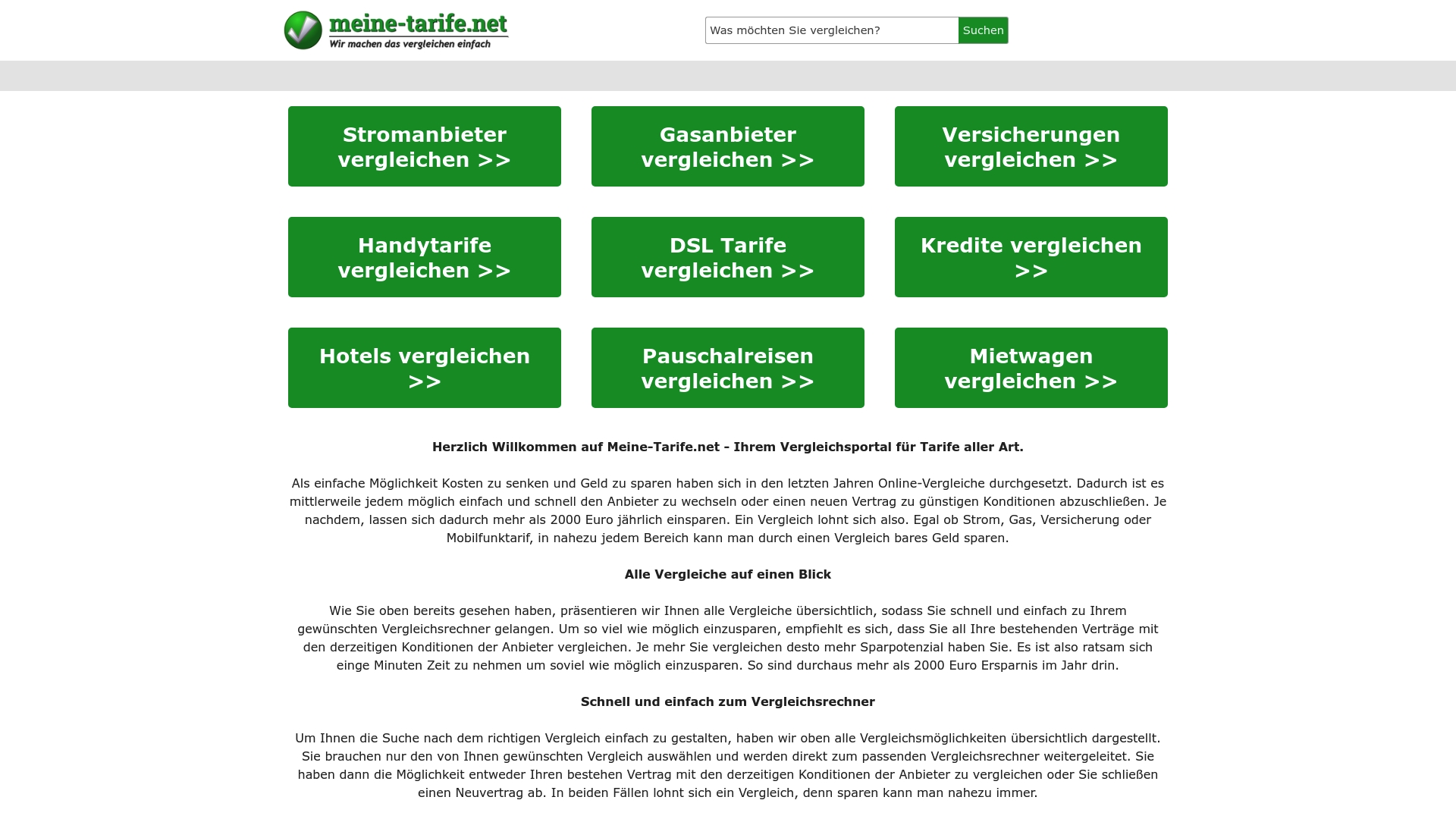 Meine-Tarife.net Ekran Goeruentuesue