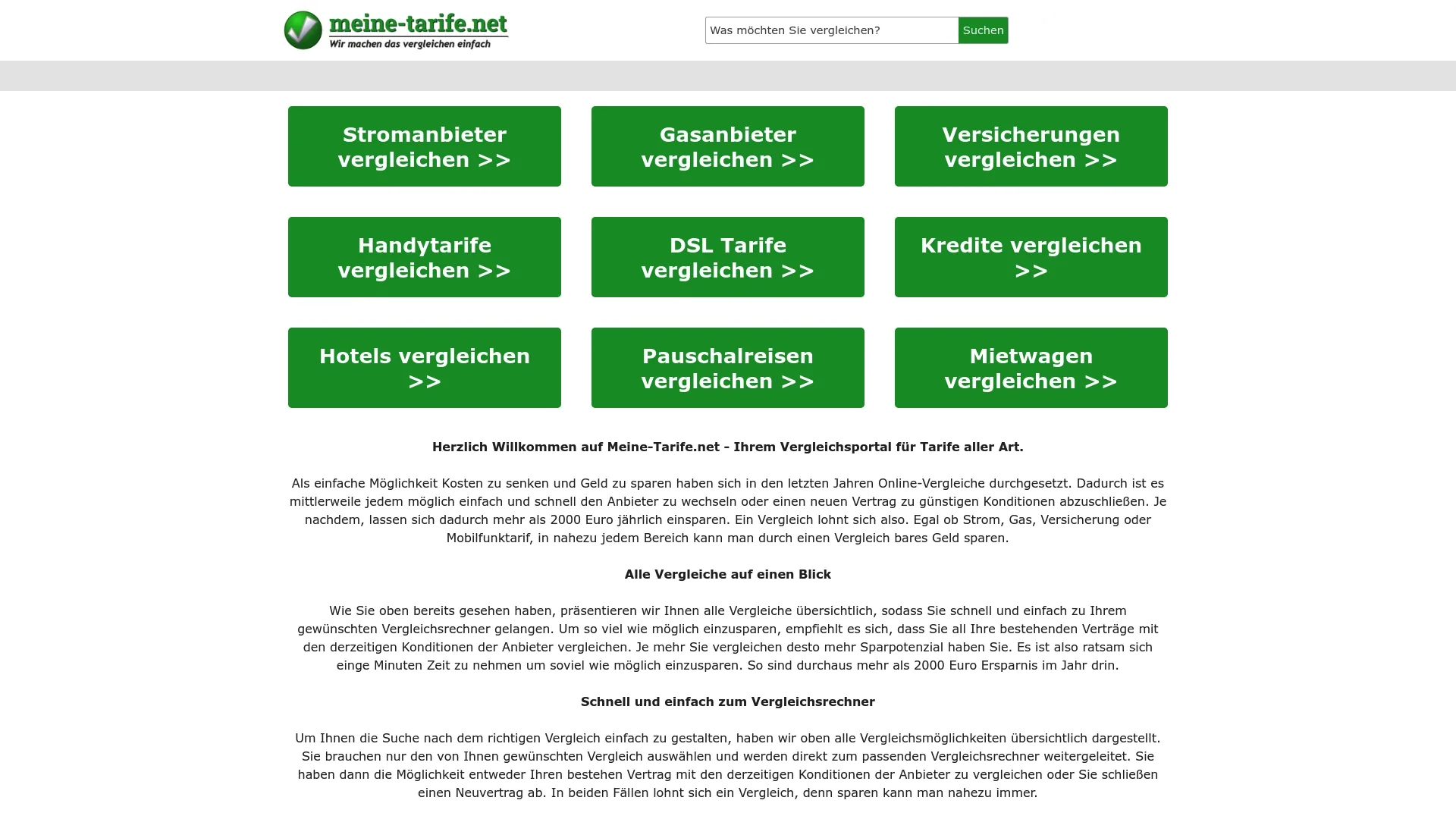 Meine-Tarife.net Screenshot