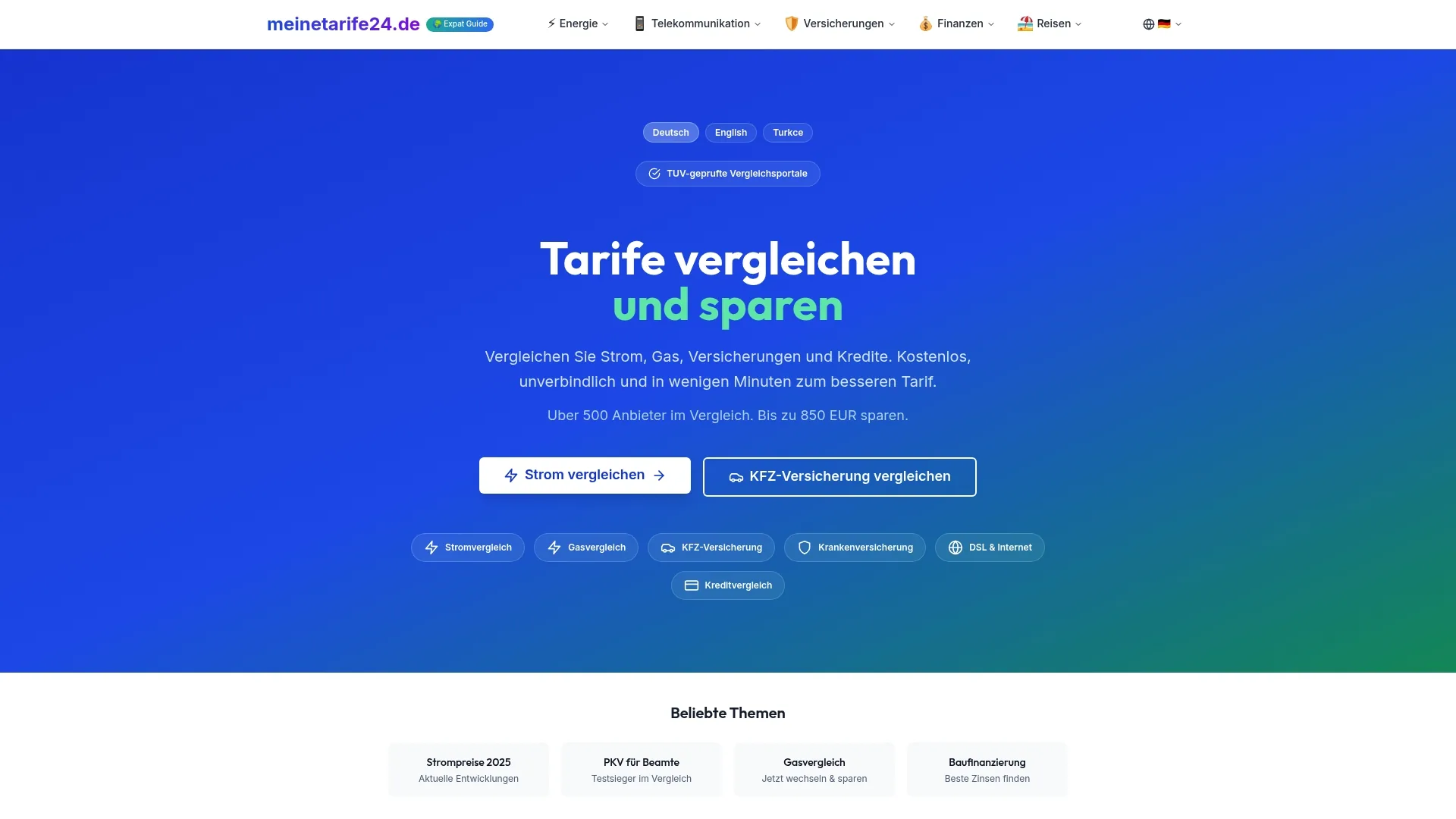 meinetarife24.de comparison portal - Compare insurance easily and save.
