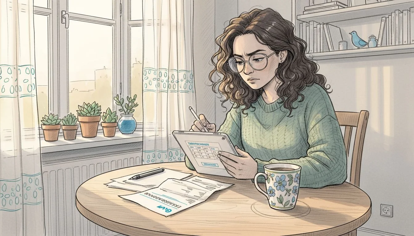 A woman researches various electricity tariffs on her tablet and compares offers.