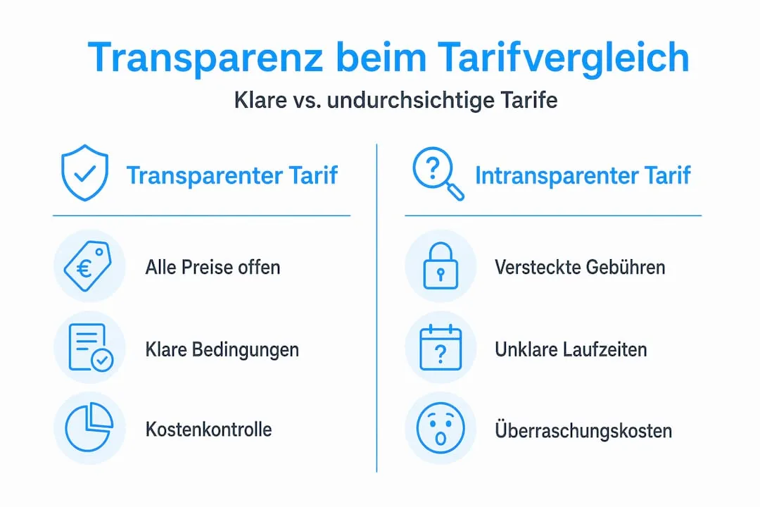 Infographic: transparent vs. opaque tariff models compared