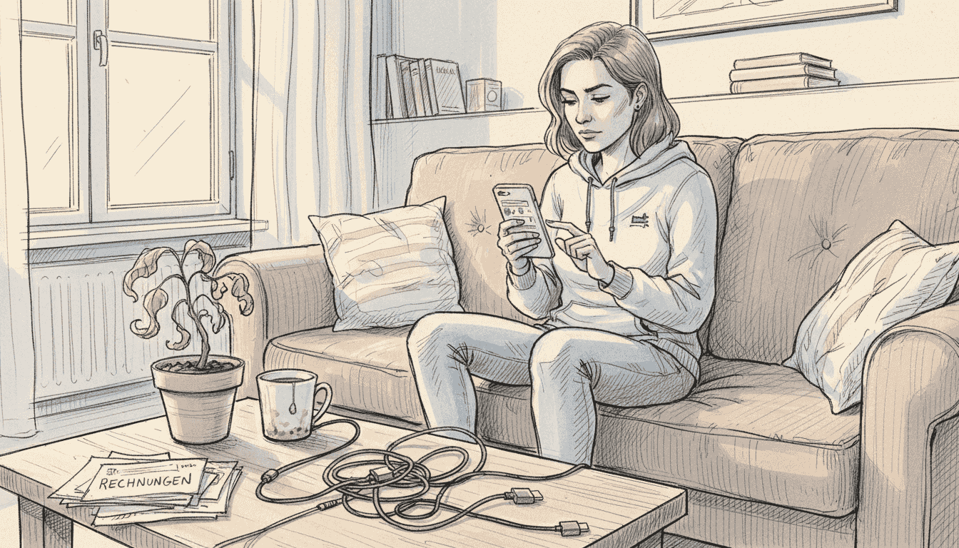 A woman at home learning about her current dynamic electricity tariff